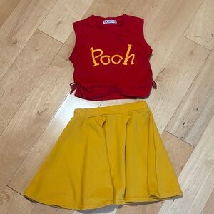 EXARUS Red Tee Yellow Skirt Pooh Costume